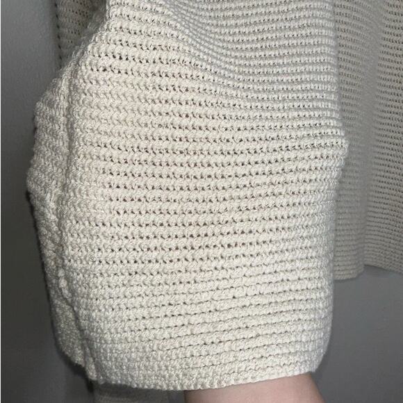 H&M Oversized Silk Blend Knit Crewneck Pullover Sweater Ivory/Cream Size Medium - Picture 5 of 7